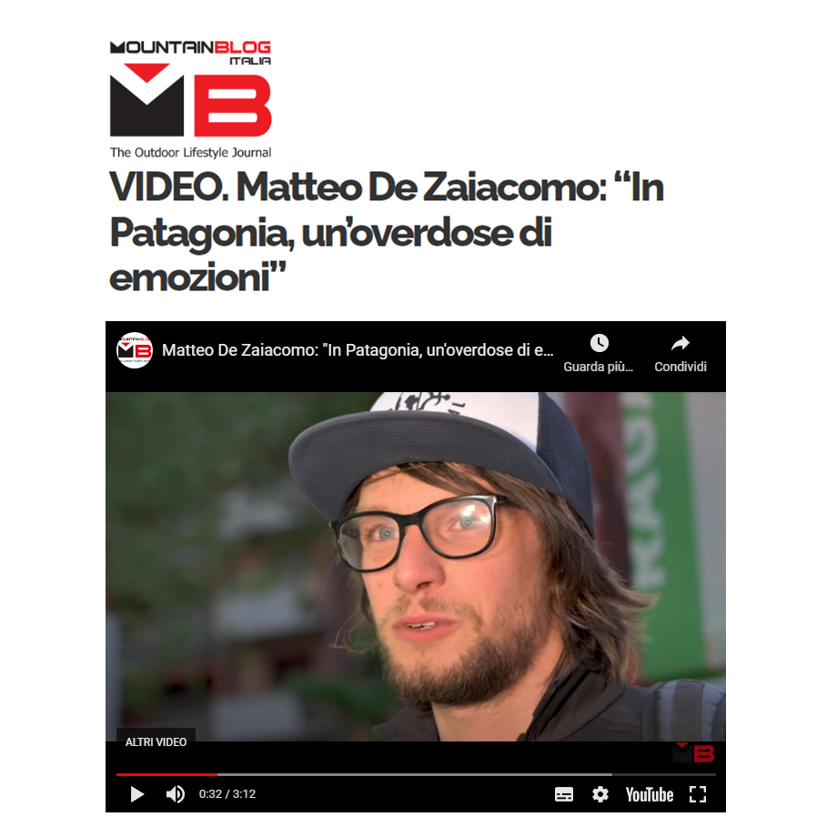 Matteo De Zaiacomo: “In Patagonia, un’overdose di emozioni”