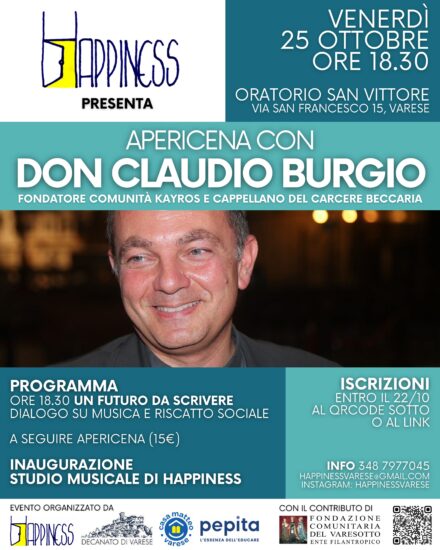 Apericena con Don Claudio Burgio e inaugurazione studio di registrazione.