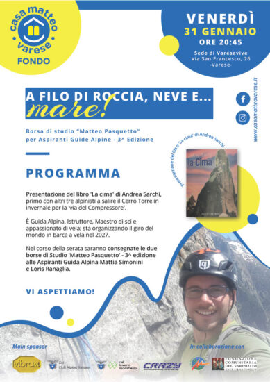 Borsa di Studio “Matteo Pasquetto” 3° edizione.