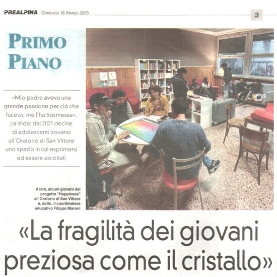 «La fragilità dei giovani preziosa come il cristallo»