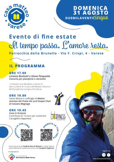 Evento di fine estate “Il tempo passa. L’amore resta.”