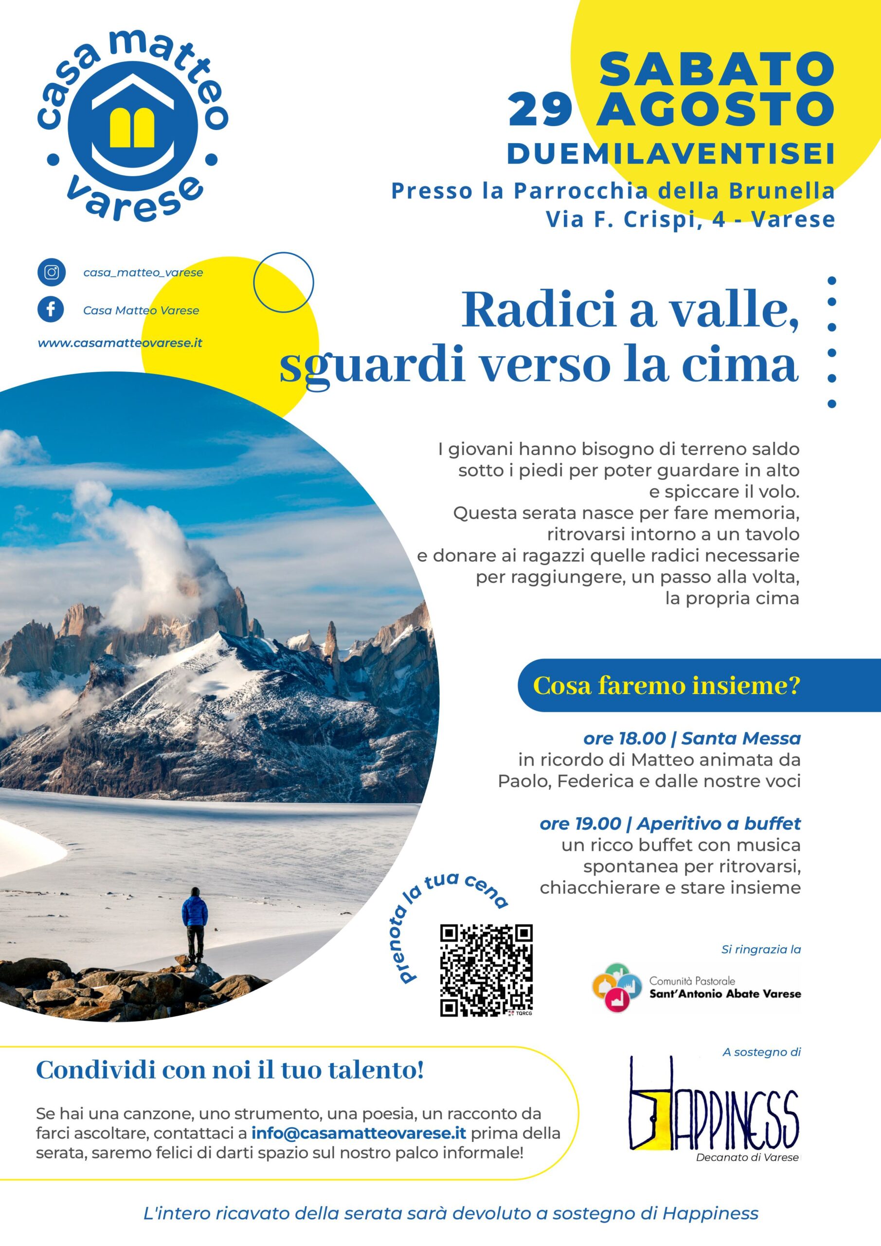 Evento di fine estate 2026 “Radici a valle, sguardi verso la cima”